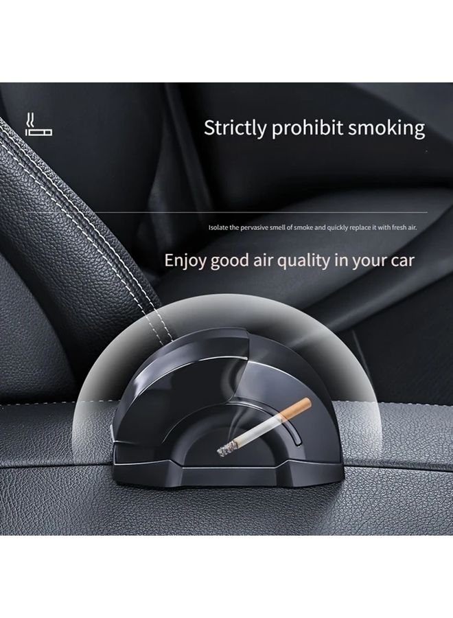 منفضة سجائر للسيارة ثقيلة مقاومة للرياح سوداء عالمية مقاومة للانسكاب معدنية مثبتة على الباب - Image 3